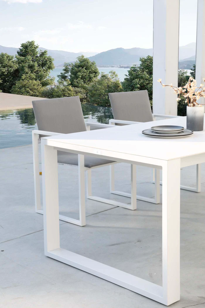 High-end aluminum garden dining set for 6 or 8 people - COMO