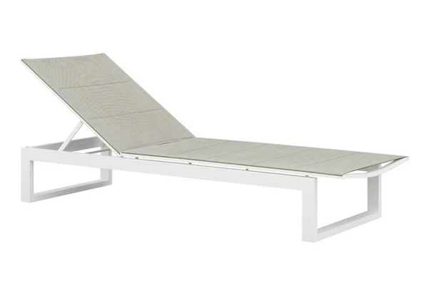 Duo of aluminum sun loungers + coffee table - COMO Taupe