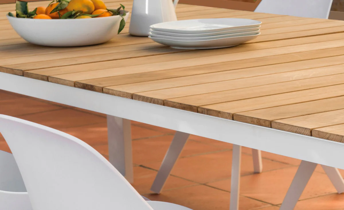 High-end teak and aluminum garden table - COMO 240CM