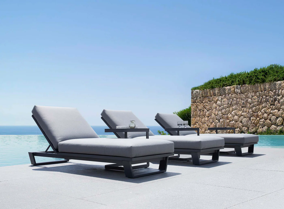 PAGINO BLACK high-end aluminum sun lounger