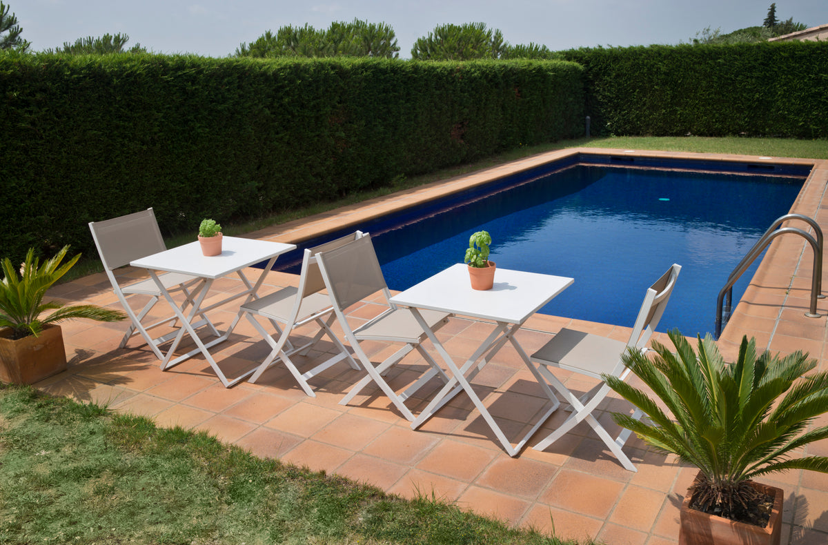 Aluminum folding table with chairs - ROSYLAND