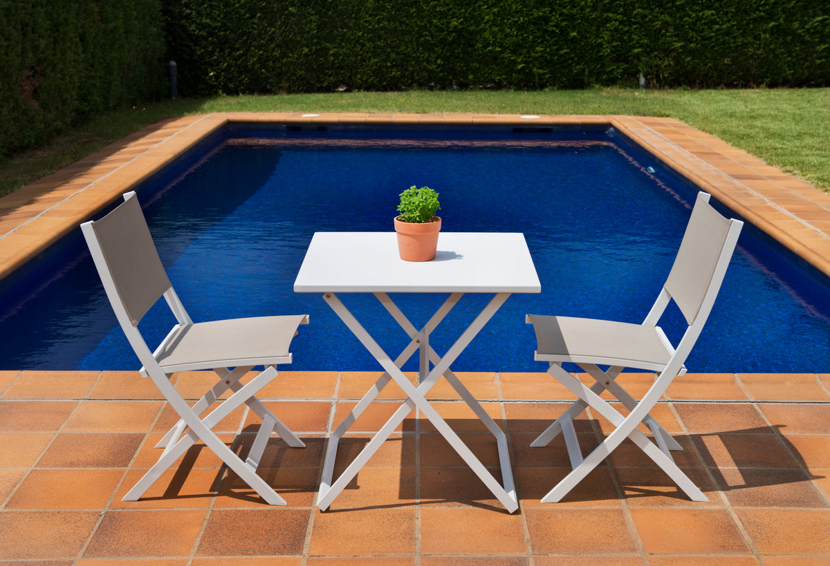 Aluminum folding table with chairs - ROSYLAND