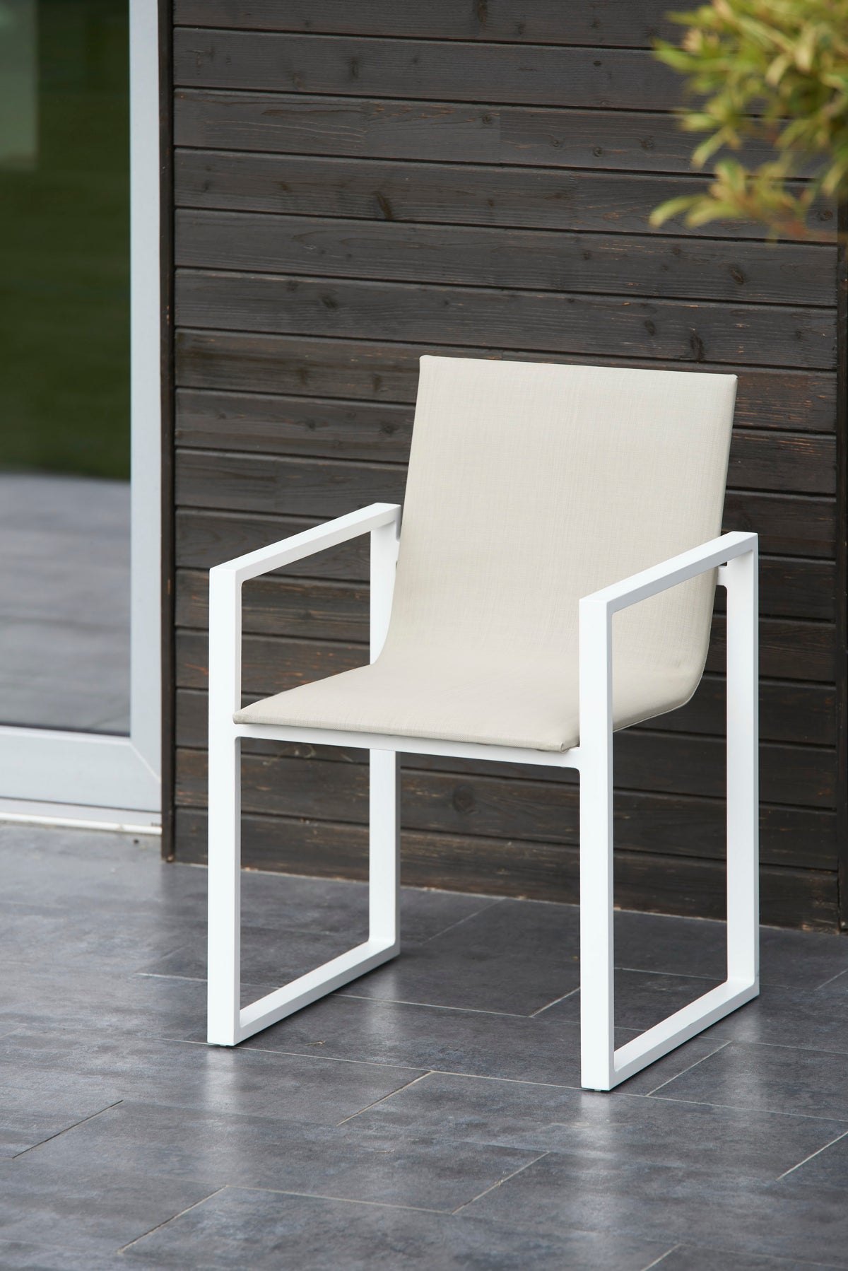 Designer aluminum garden chair - COMO white (set of 2)
