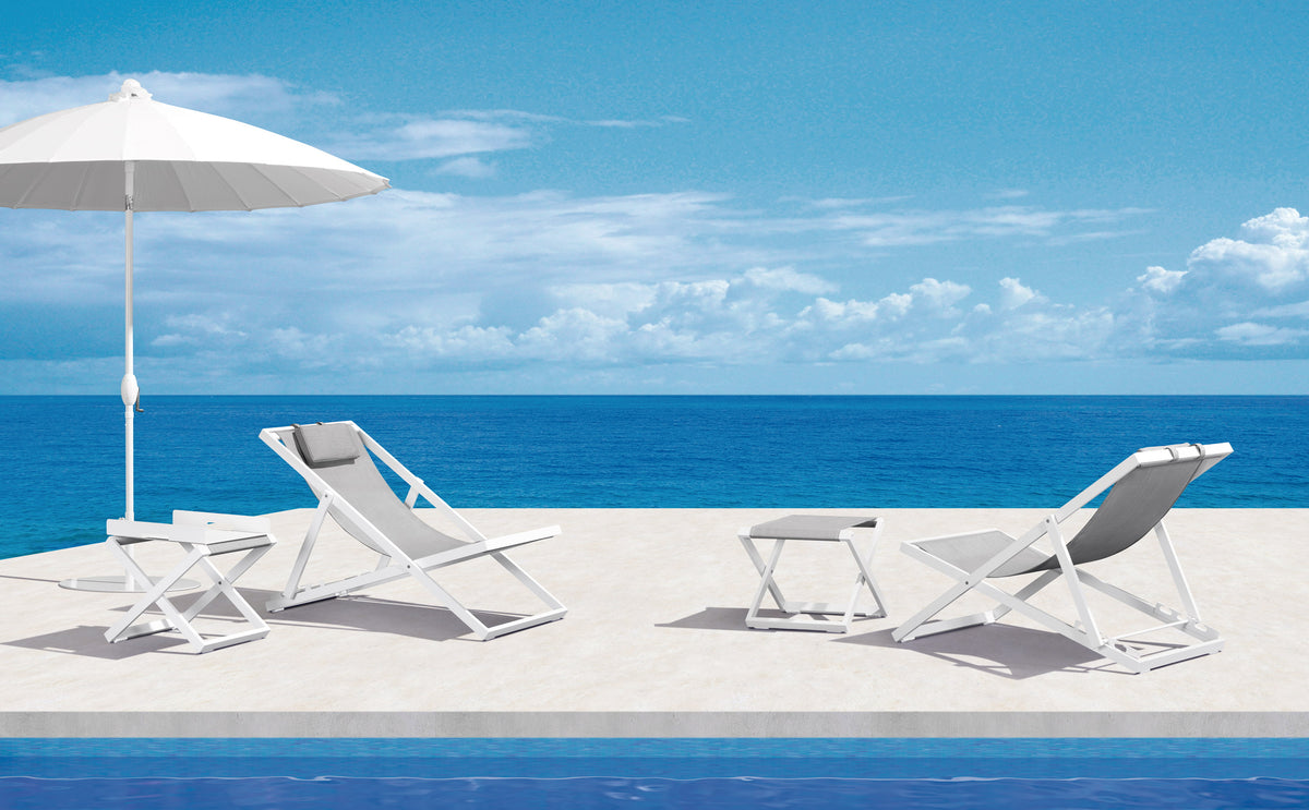 Chilean, Aluminum garden deck chair - KASSY BLANC