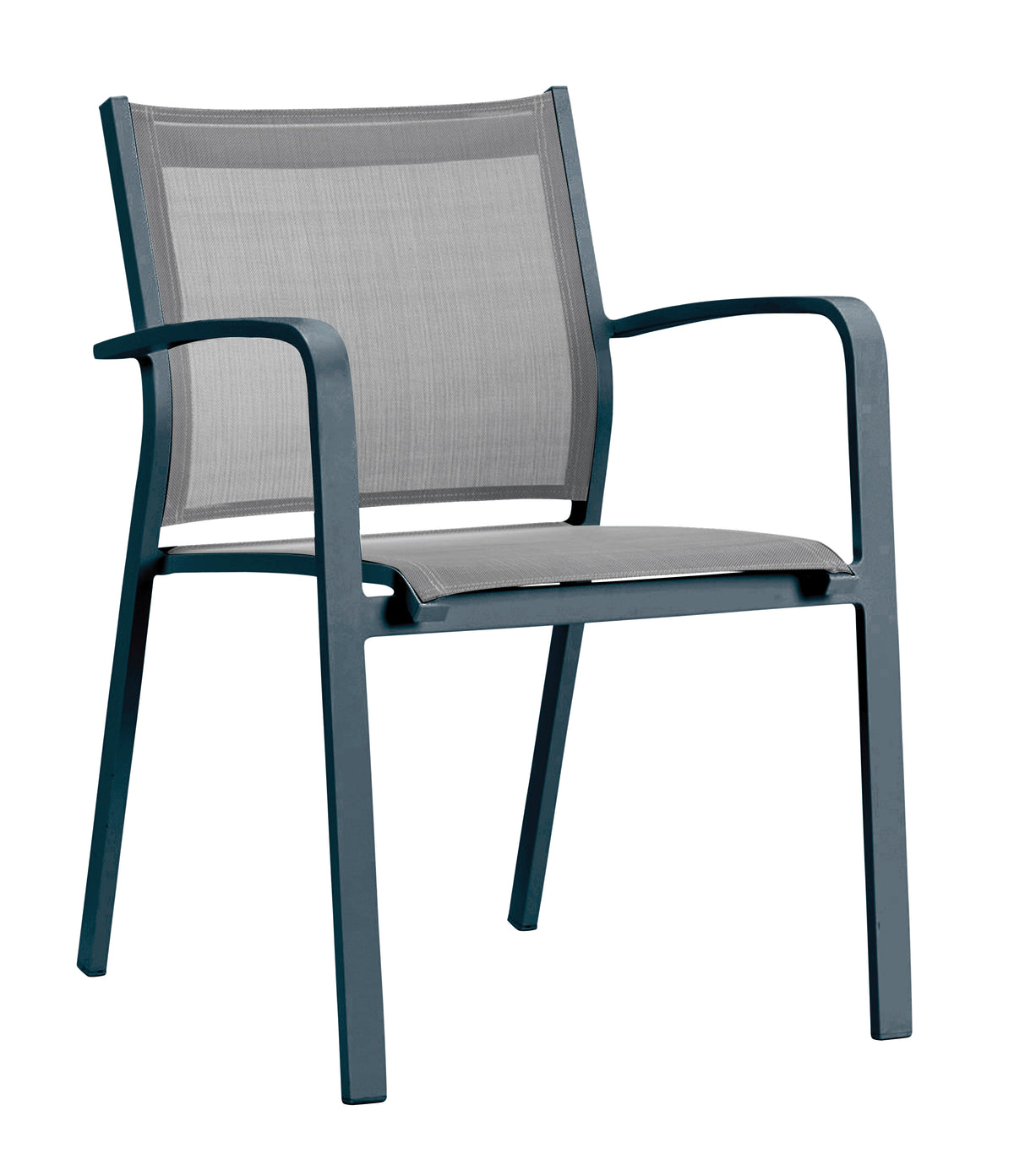 Stackable aluminum armchair - NORY BLACK (set of 6)