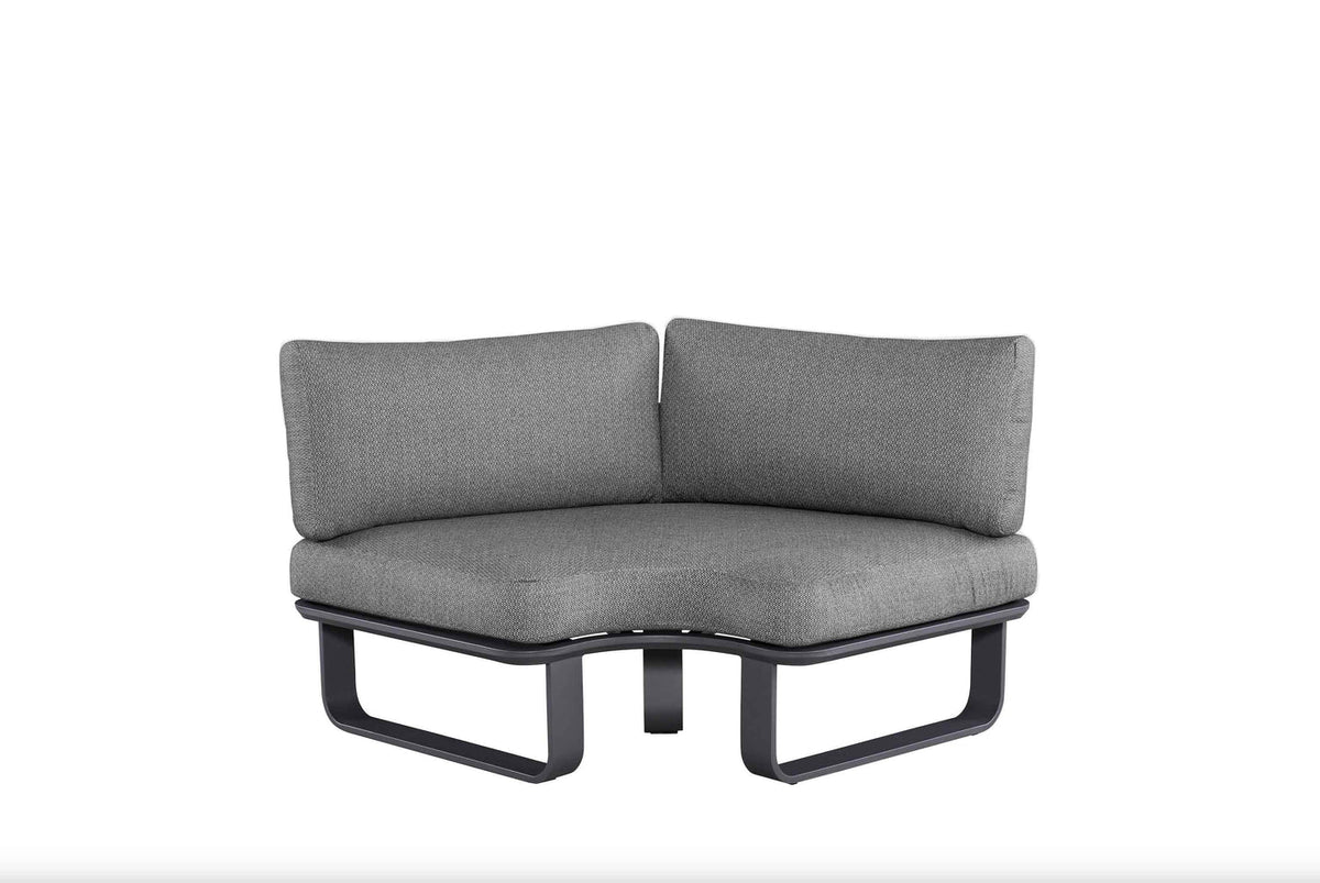 Modern aluminum garden corner sofa - EMY BLACK