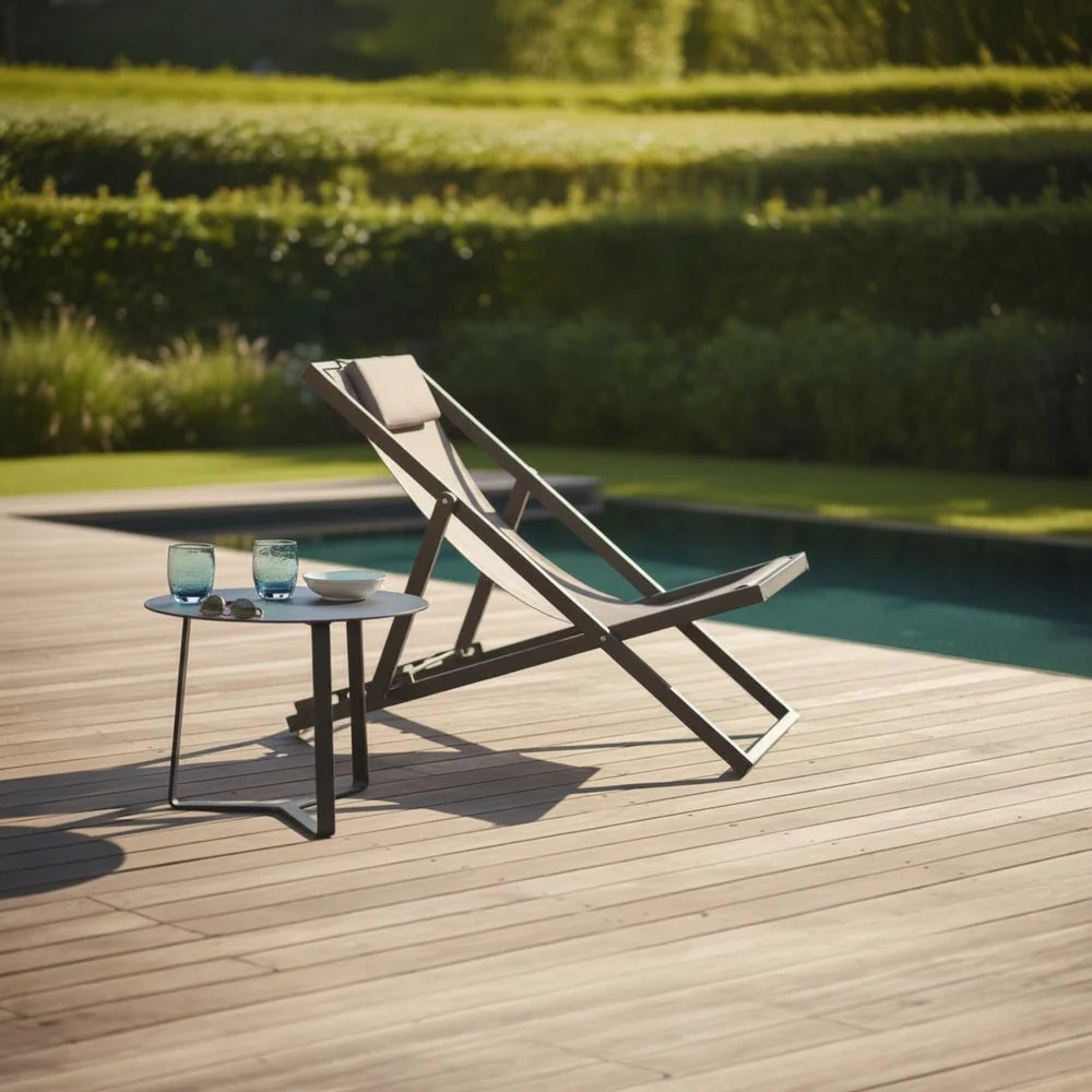 Chilean, Aluminum garden deck chair - KASSY BLACK