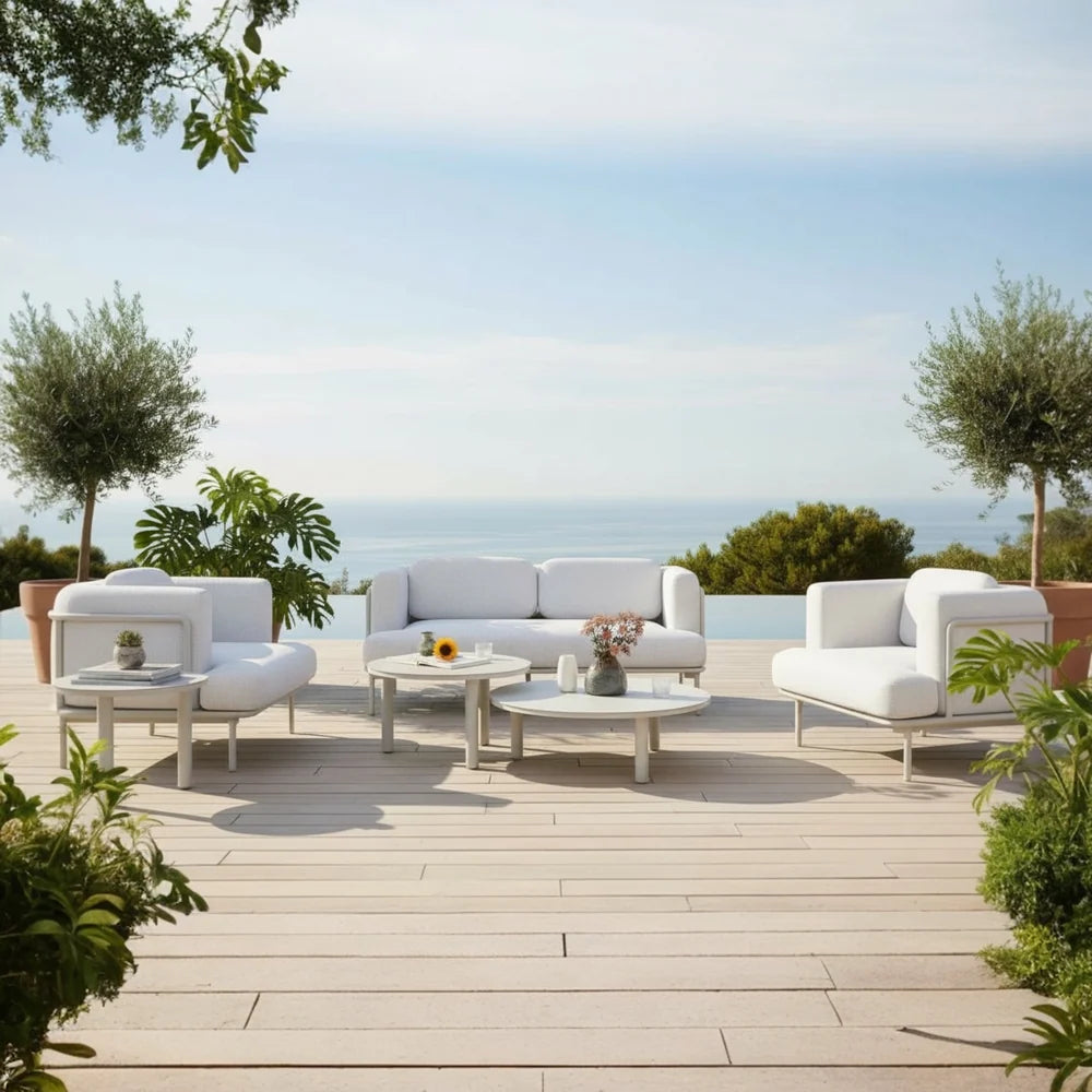 Modern aluminum outdoor garden sofa - FLORA