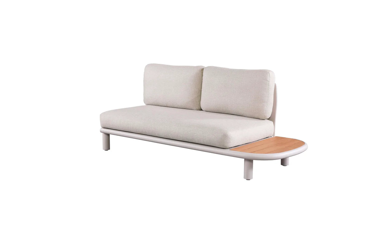 High-end corner garden furniture in aluminum and teak - SANKA