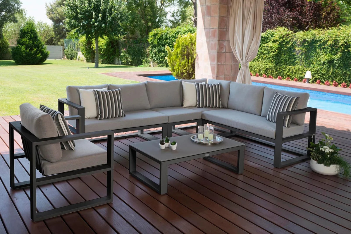Aluminum corner garden furniture - BELLY BLACK
