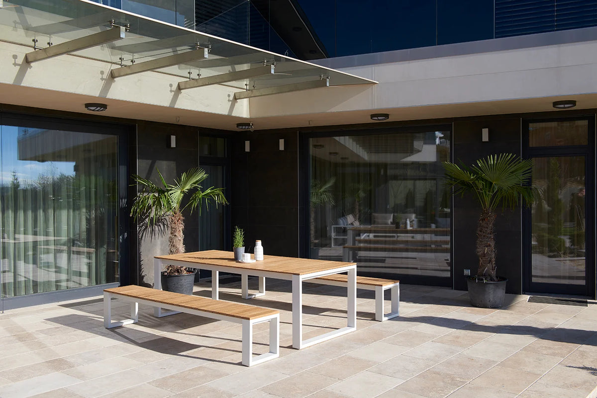 High-end teak and aluminum garden table - COMO 200CM