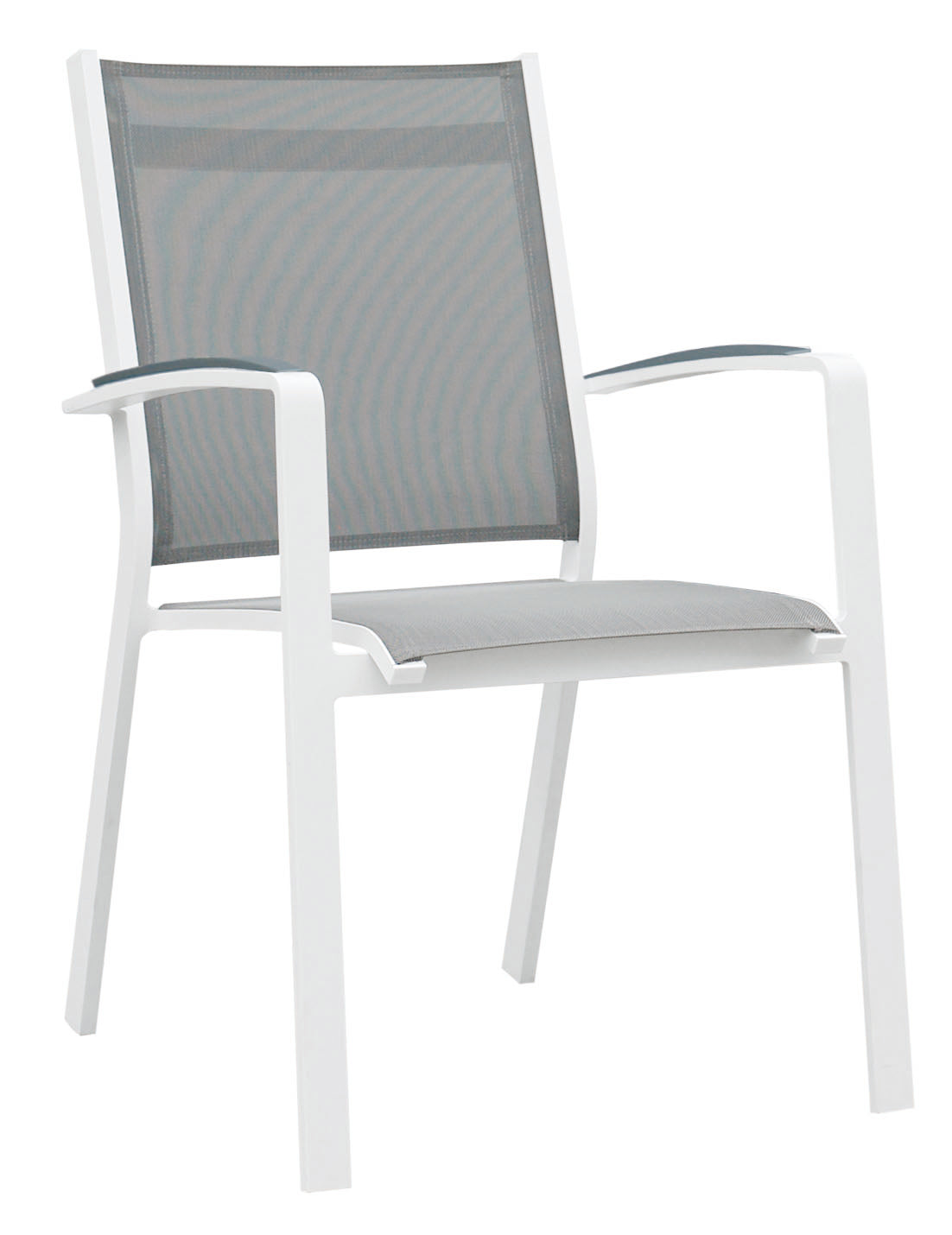 Stackable aluminum dining armchair - NORY PLUS WHITE (set of 6)