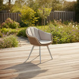 Aluminum and resin garden dining armchair with AGORA cushions (set of 2) - MILO