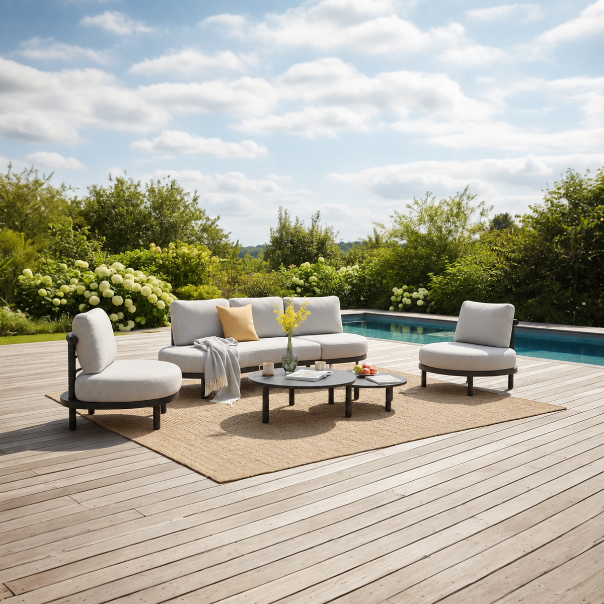 Aluminum design outdoor garden sofa - AMBER