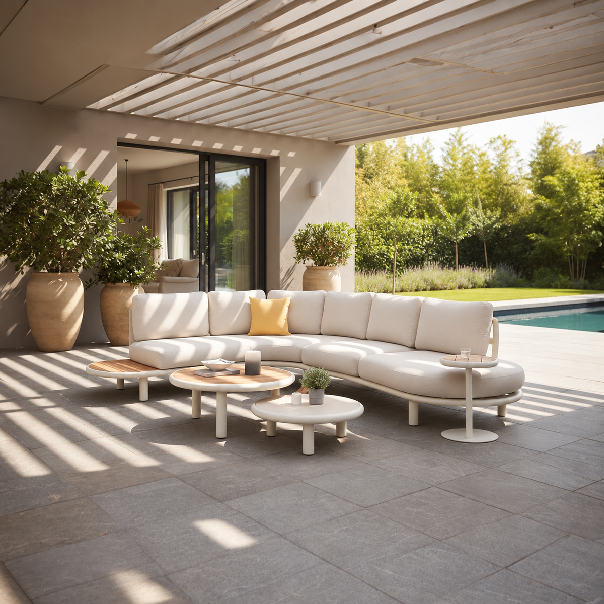 Modern aluminum and teak garden furniture - SANKA COZY