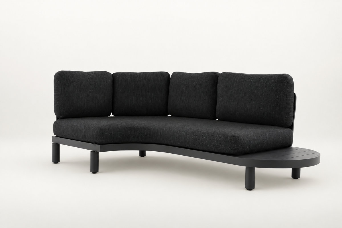 Designer corner aluminum garden furniture - ALBA BLACK