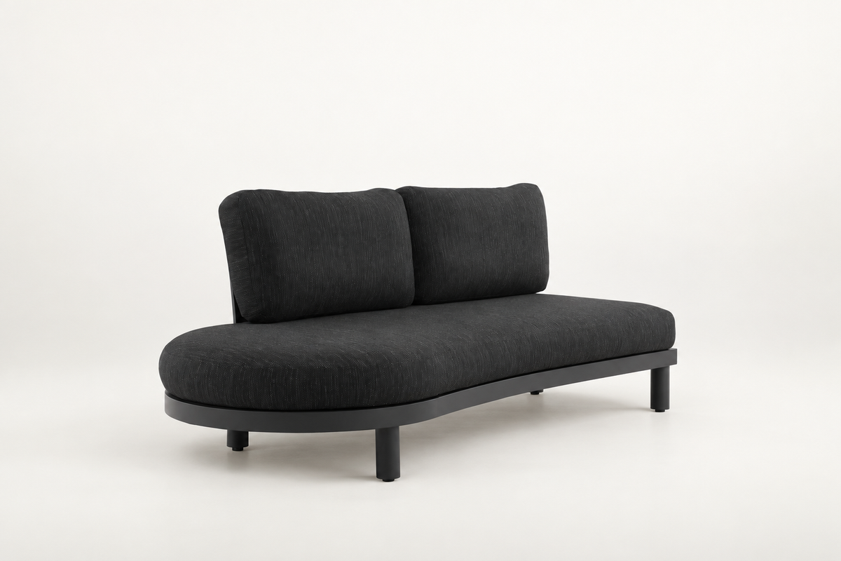 Designer corner aluminum garden furniture - ALBA BLACK
