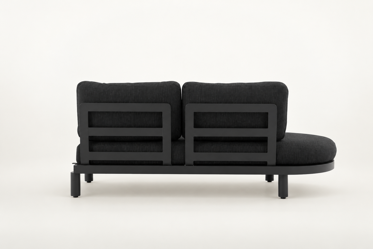 Designer corner aluminum garden furniture - ALBA BLACK