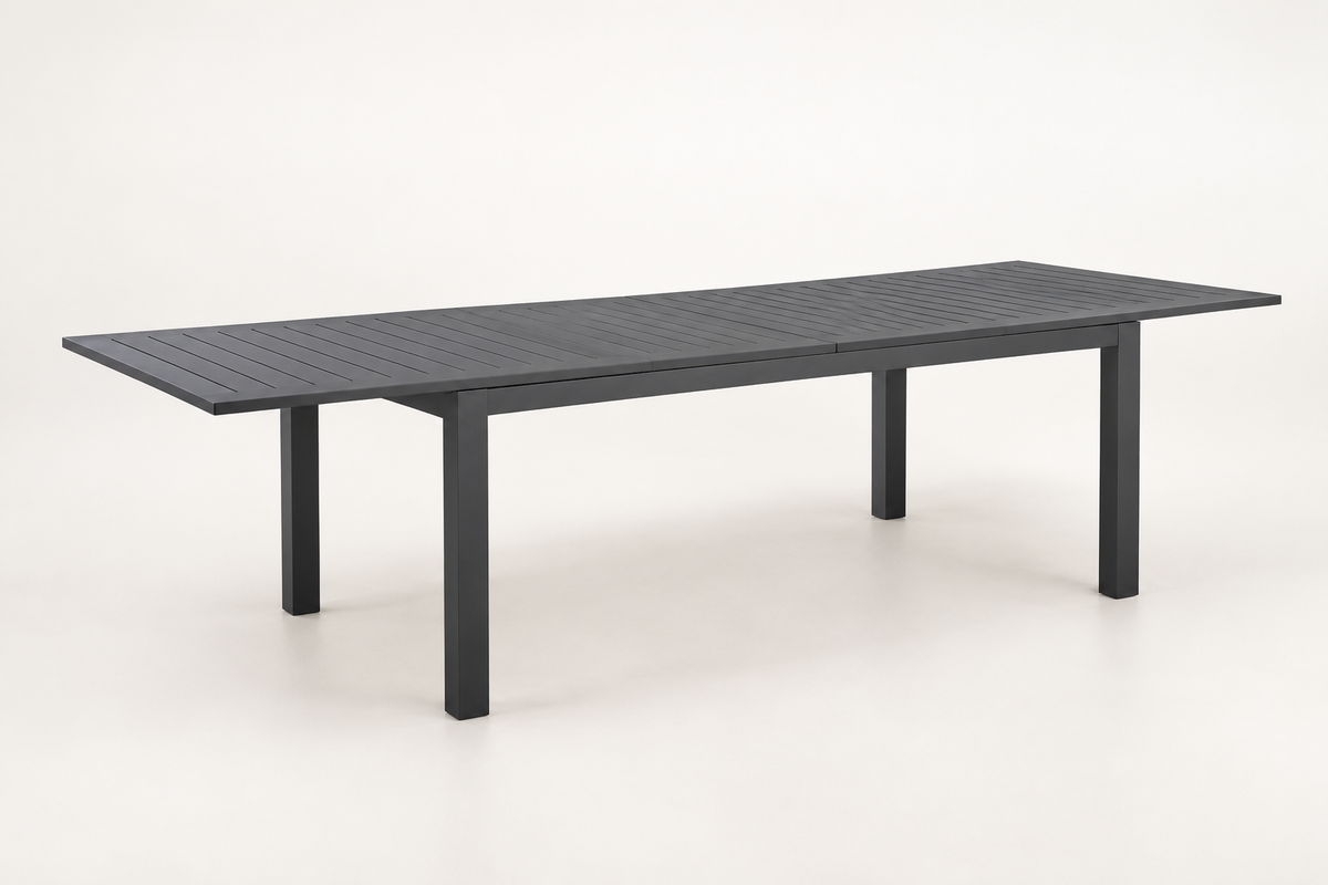Extendable table in black aluminum - LOU