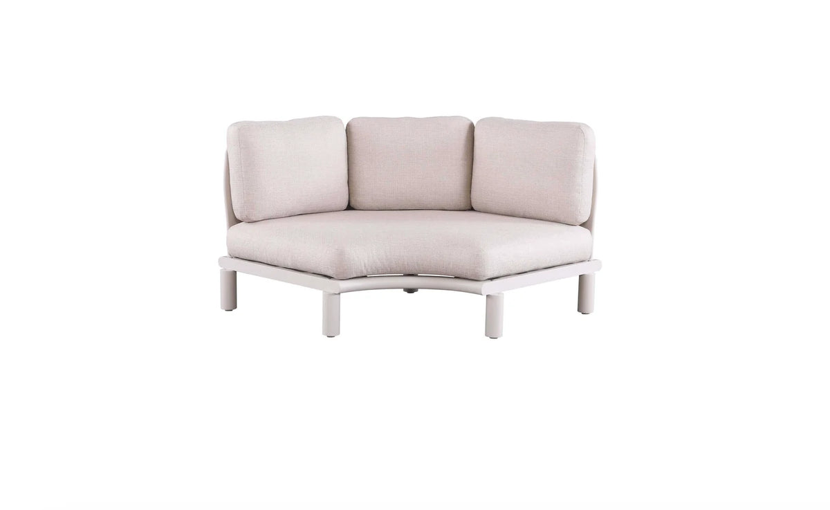 High-end corner garden furniture in aluminum and teak - SANKA