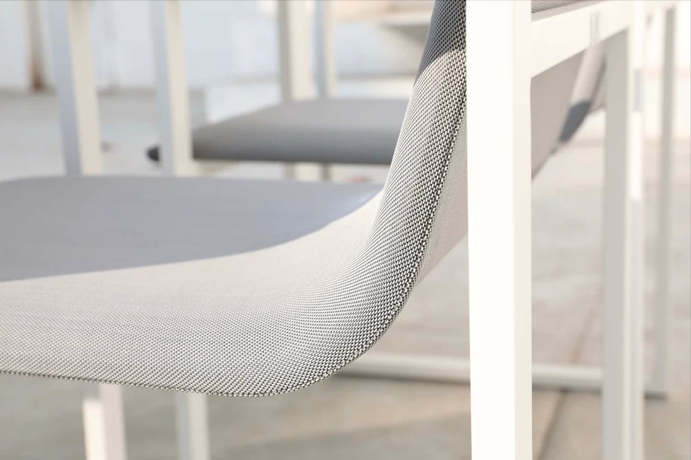 Designer aluminum garden chair - COMO gray (set of 2)