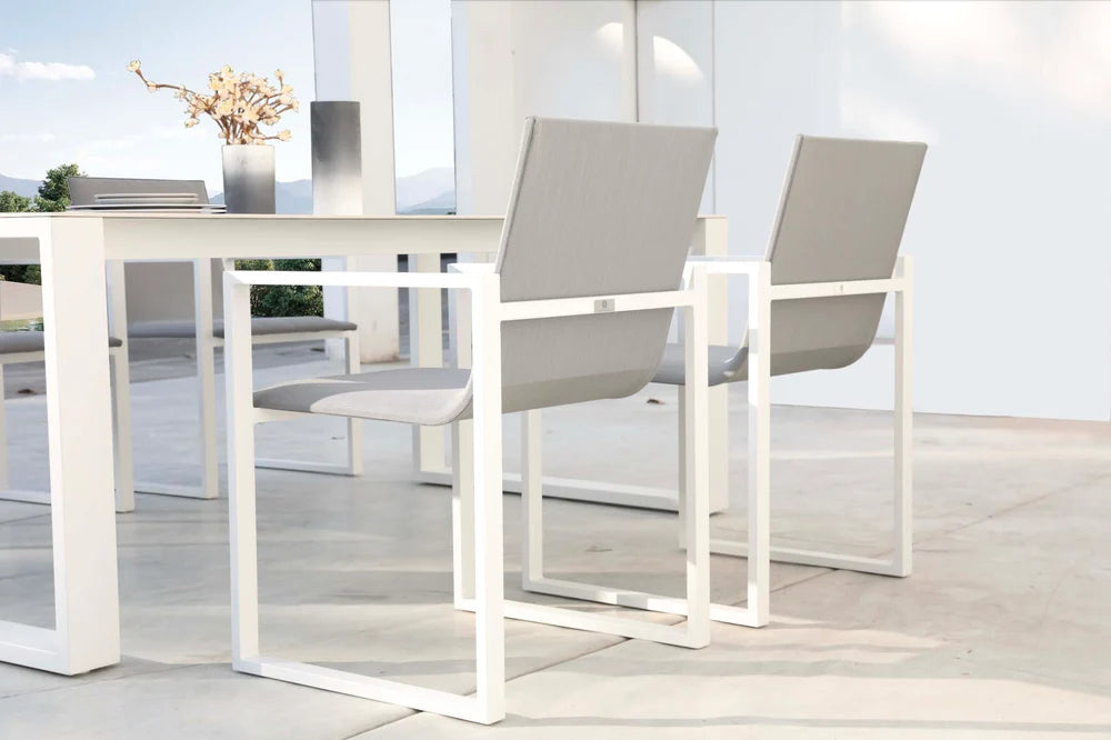 Designer aluminum garden chair - COMO gray (set of 2)