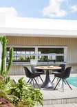 Garden chair in black aluminum and black polyethylene - MONDO (set of 2)