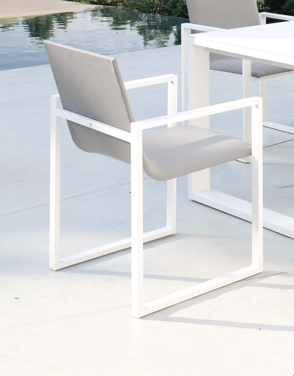 Designer aluminum garden chair - COMO gray (set of 2)