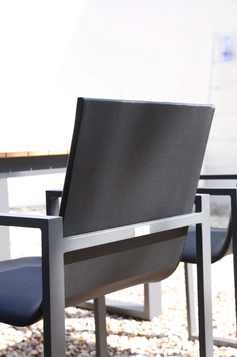 Designer aluminum garden chair - COMO black (set of 2)