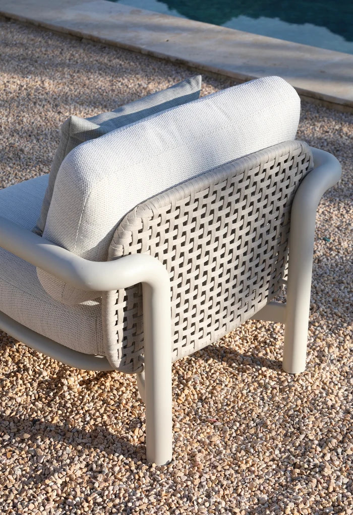 Designer garden set in aluminum and braided rope - AMAIA
