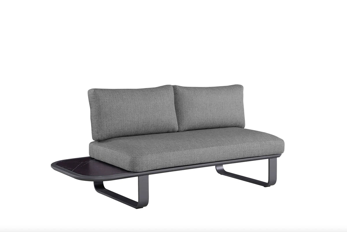 Modern aluminum garden corner sofa - EMY BLACK