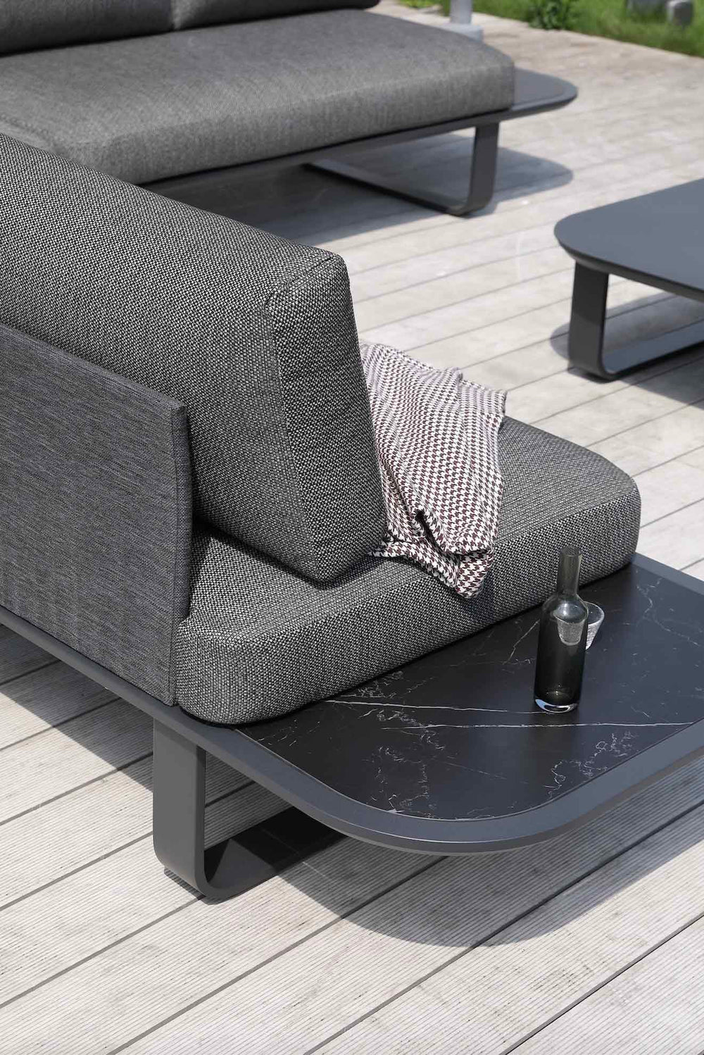 Modern aluminum garden corner sofa - EMY BLACK
