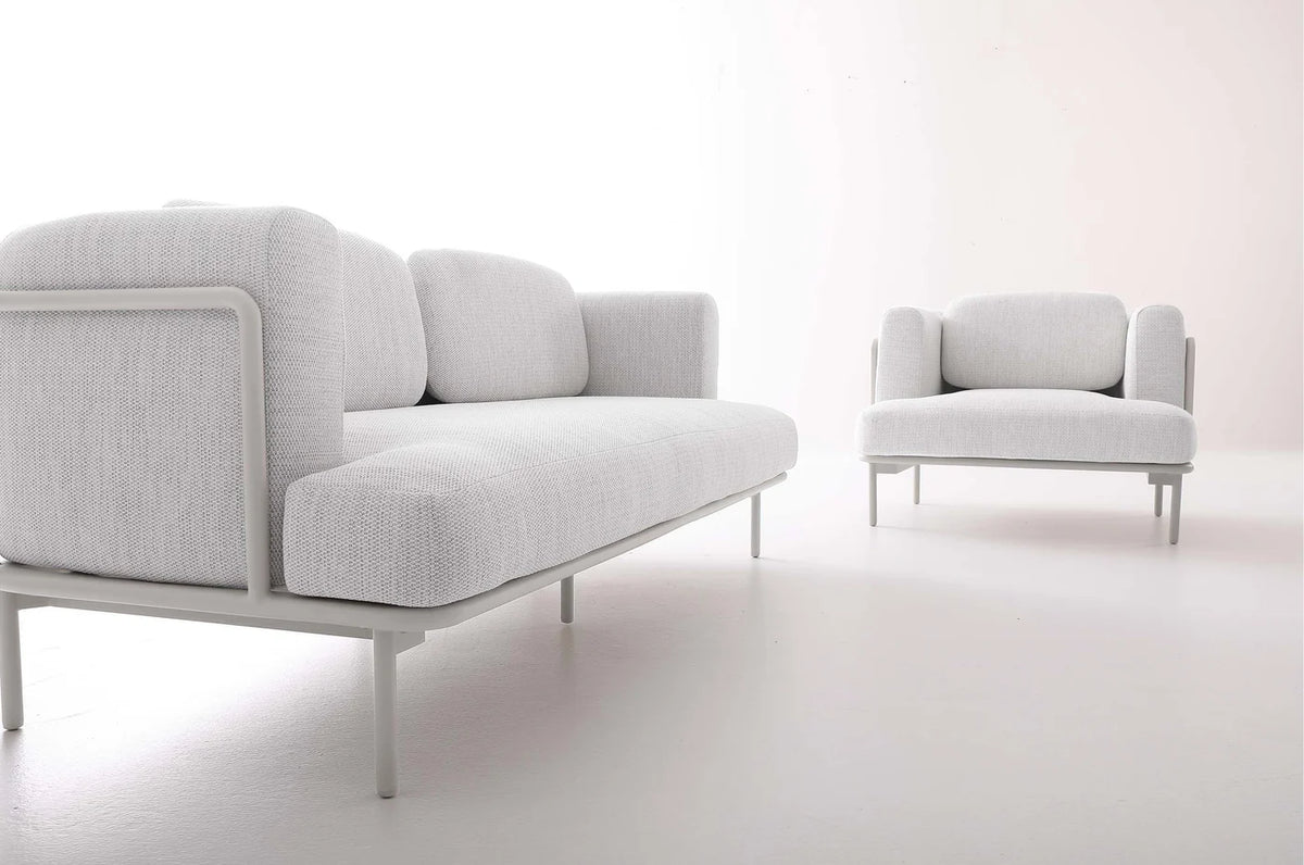 Modern aluminum outdoor garden sofa - FLORA