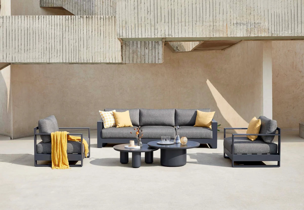 High-end aluminum design garden sofa lounge - IRIS BIS BLACK