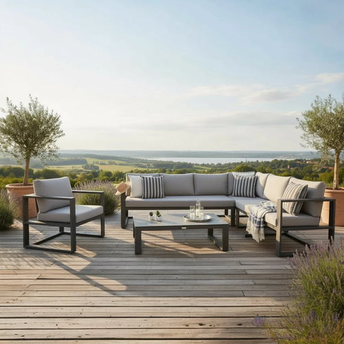 Aluminum corner garden furniture - BELLY BLACK