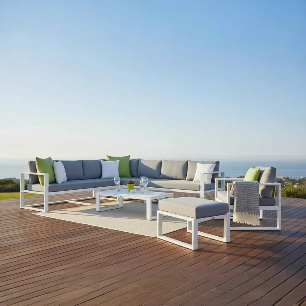 Large high-end aluminum corner sofa 8 seats - BELLY COOL