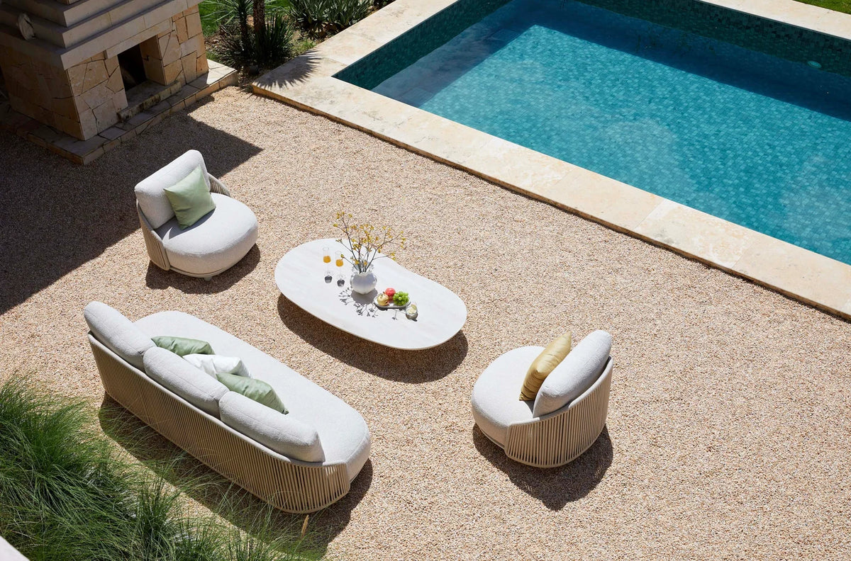 High-end garden furniture in aluminum and rope - AURA BEIGE