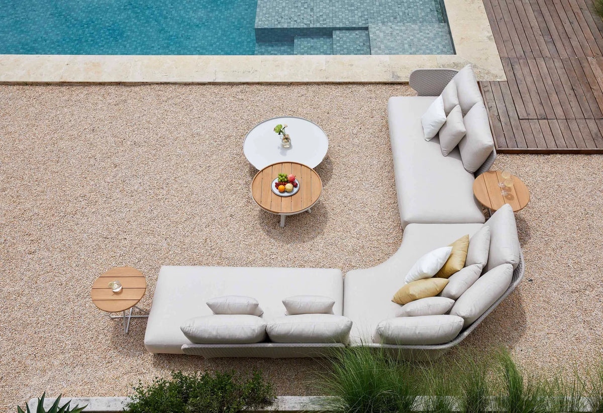Corner garden furniture in aluminum and braided rope - CHARLY