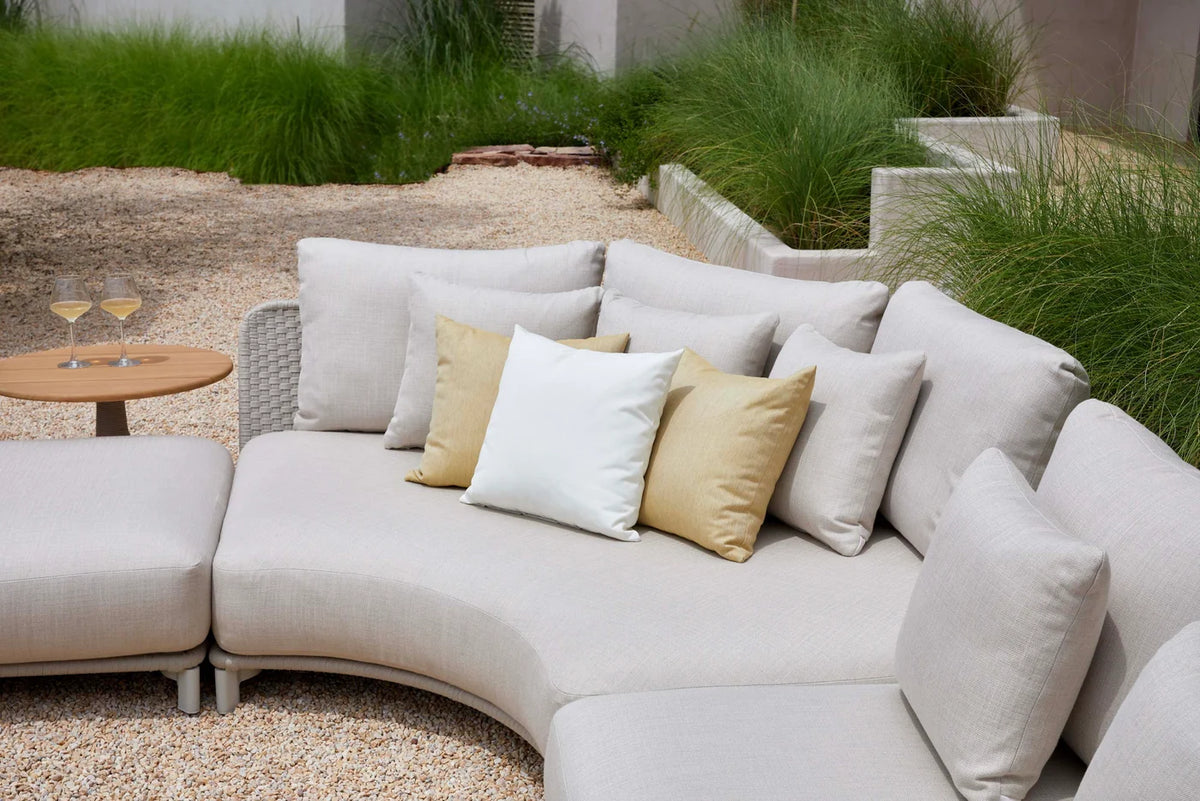 Corner garden furniture in aluminum and braided rope - CHARLY
