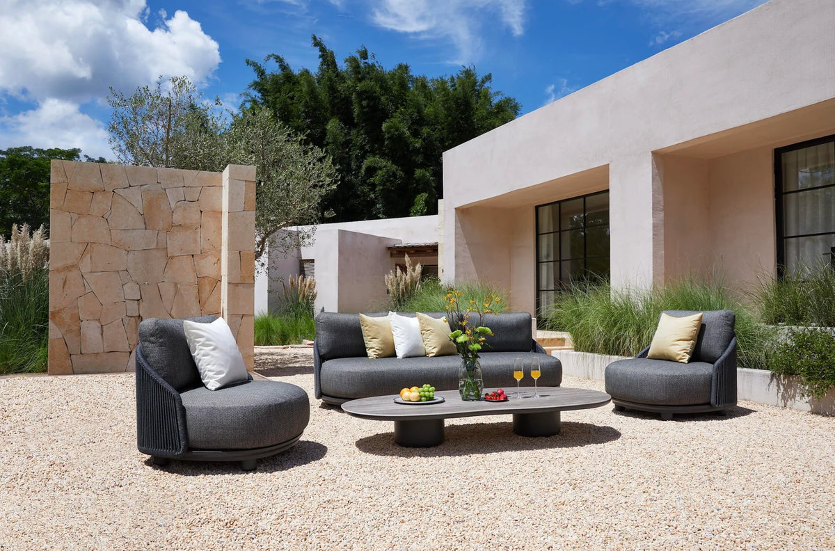 Outdoor design garden furniture in aluminum and rope - AURA NOIR