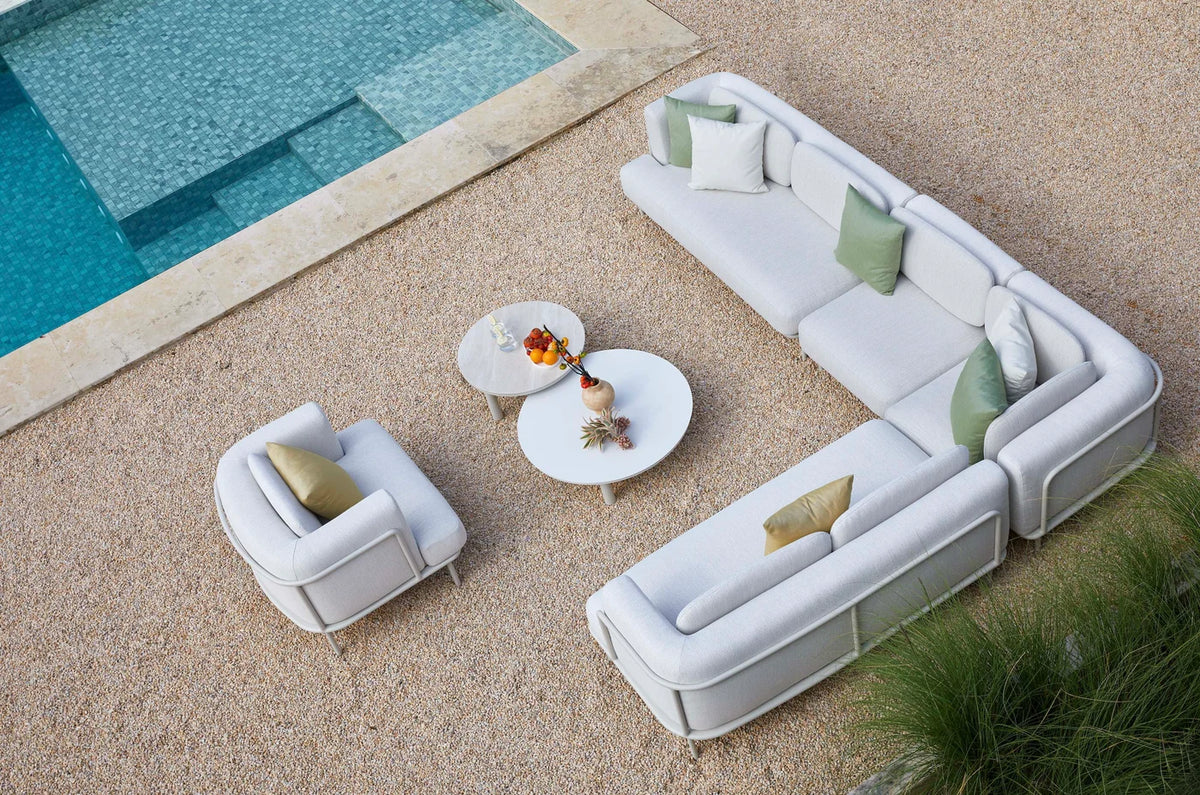 Modern aluminum outdoor corner sofa - FLORA