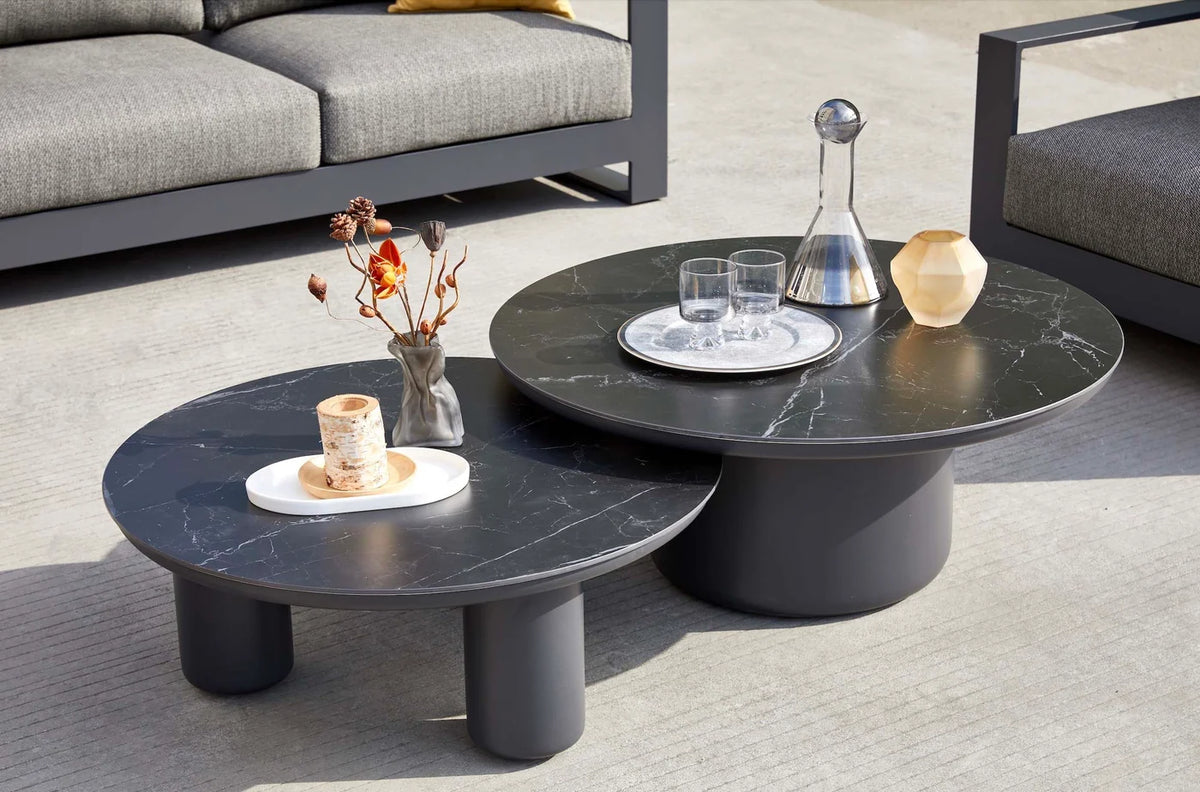 High-end aluminum design garden sofa lounge - IRIS BIS BLACK