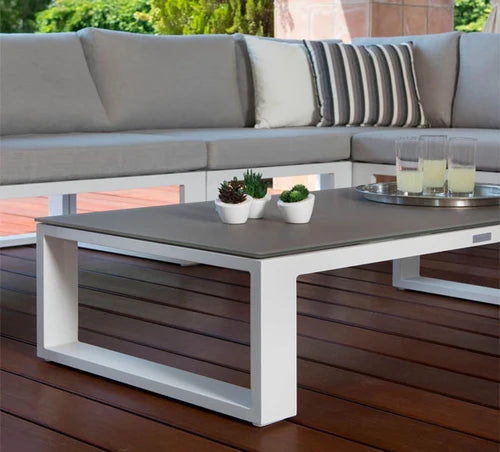 Designer garden sofa in high-end aluminum - BELLY COZY