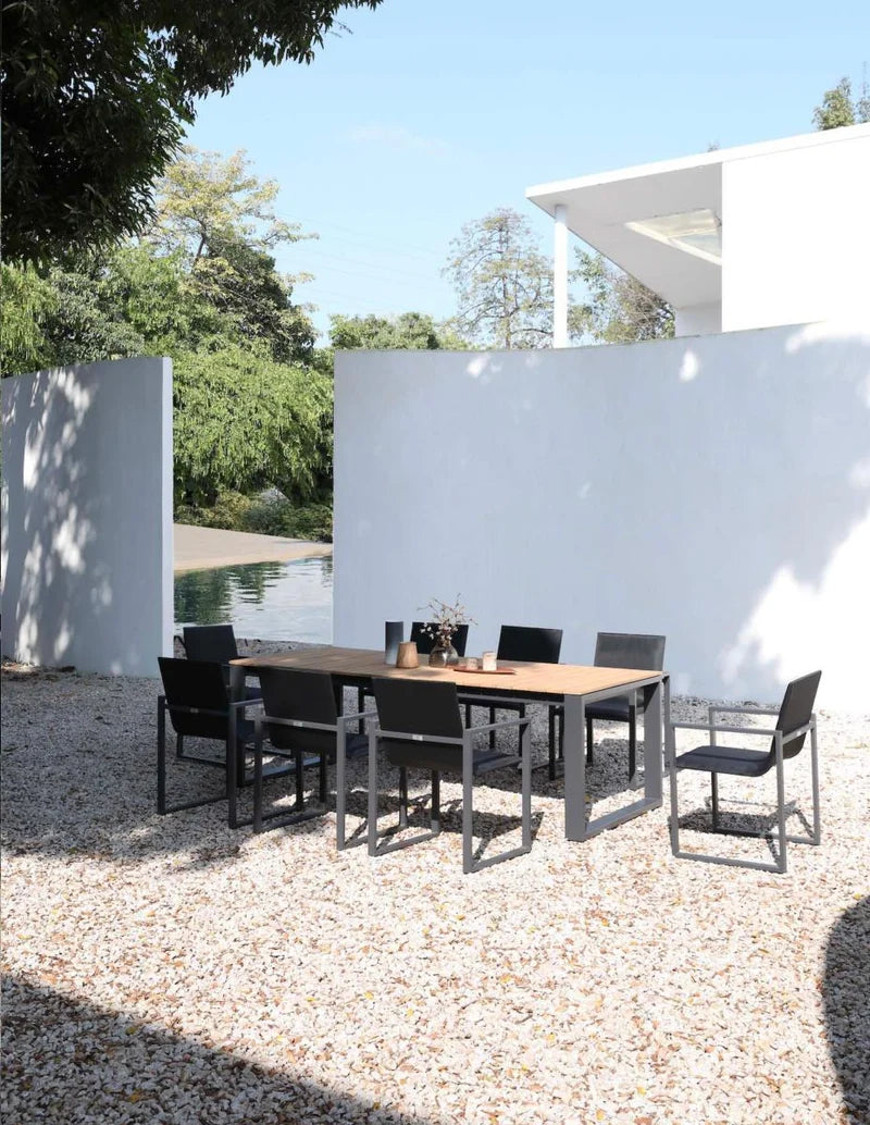 Designer aluminum garden chair - COMO black (set of 2)