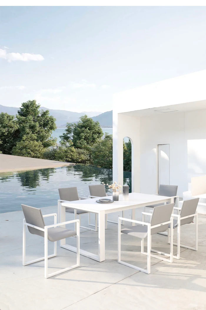 Aluminum garden table - COMO with ceramic top 200/240CM