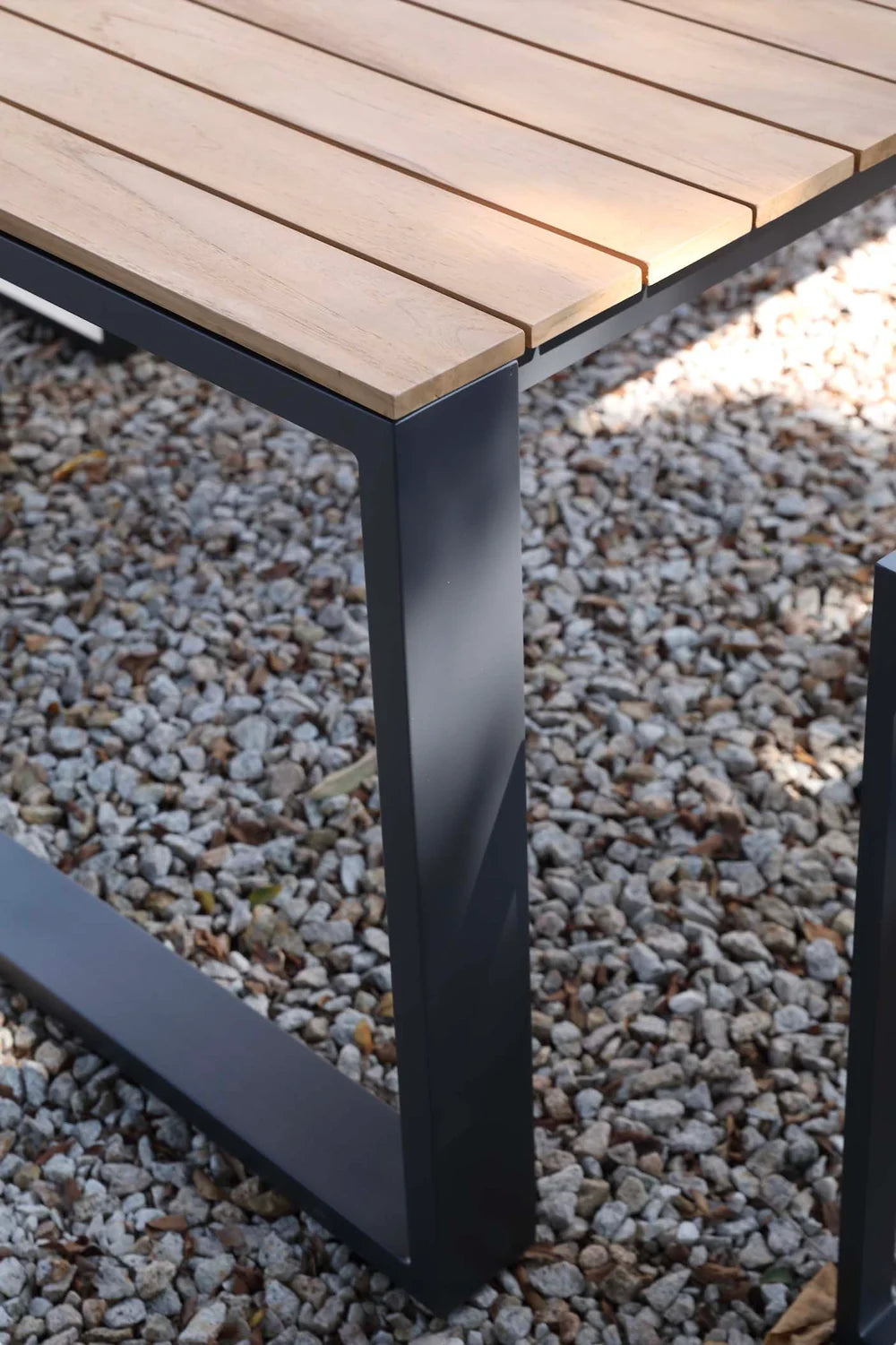 High-end teak and aluminum garden table - COMO BLACK 240CM