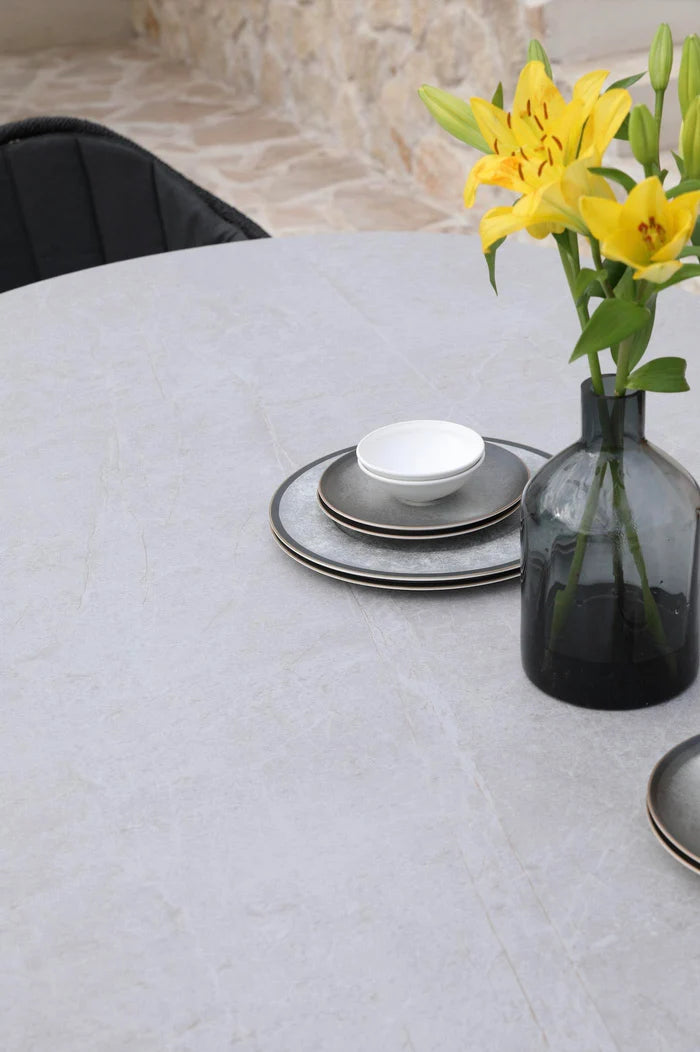 High-end outdoor dining table in aluminum - with ceramic top - AMBER