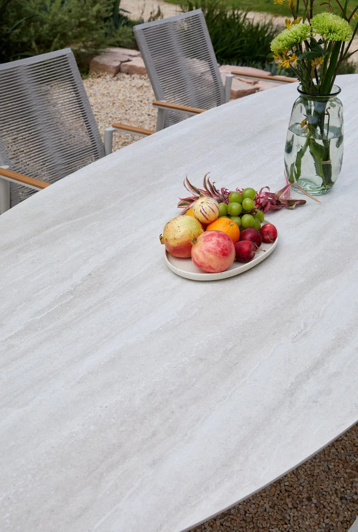 Large oval dining table with ceramic top - LYSE