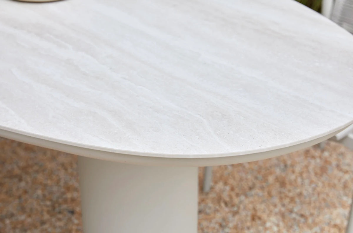 Large oval dining table with ceramic top - LYSE
