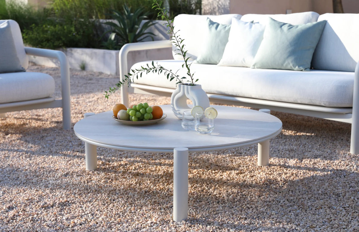 Designer garden set in aluminum and braided rope - AMAIA